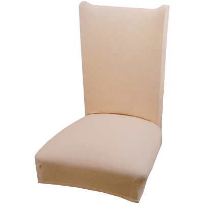 Set 6 huse pentru scaune, bej, din spandex, cu elastic, 90 x 35 cm